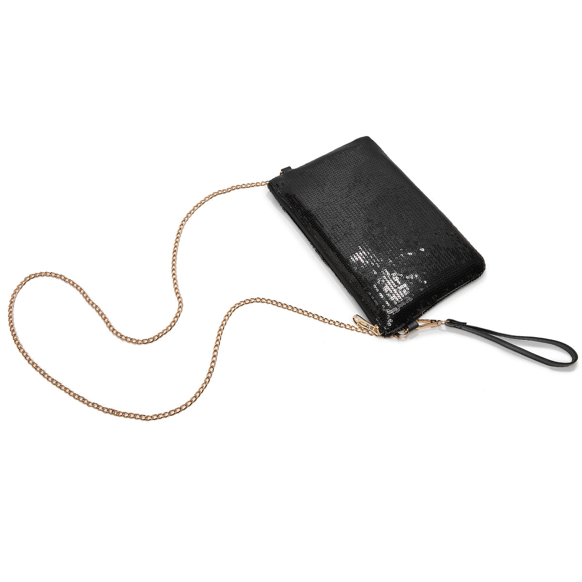Kono Glam Sparkle Sequin Evening Clutch-Sleek, Shimmering Wristlet & Crossbody