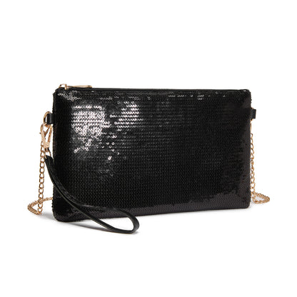 Kono Glam Sparkle Sequin Evening Clutch-Sleek, Shimmering Wristlet & Crossbody