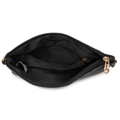 Kono Glam Sparkle Sequin Evening Clutch-Sleek, Shimmering Wristlet & Crossbody