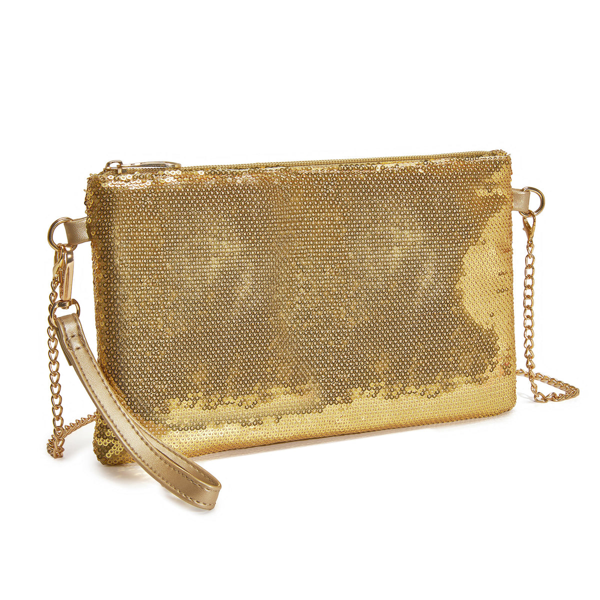 Kono Glam Sparkle Sequin Evening Clutch-Sleek, Shimmering Wristlet & Crossbody