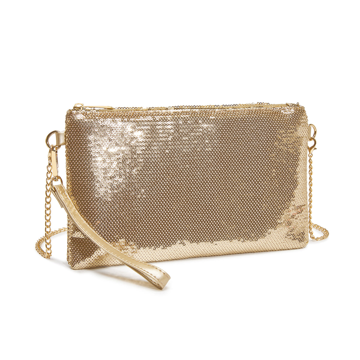 Kono Glam Sparkle Sequin Evening Clutch-Sleek, Shimmering Wristlet & Crossbody