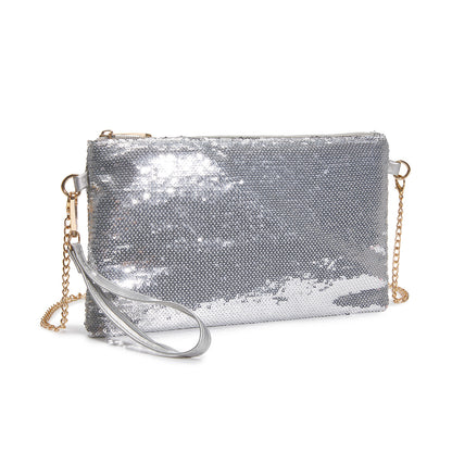 Kono Glam Sparkle Sequin Evening Clutch-Sleek, Shimmering Wristlet & Crossbody