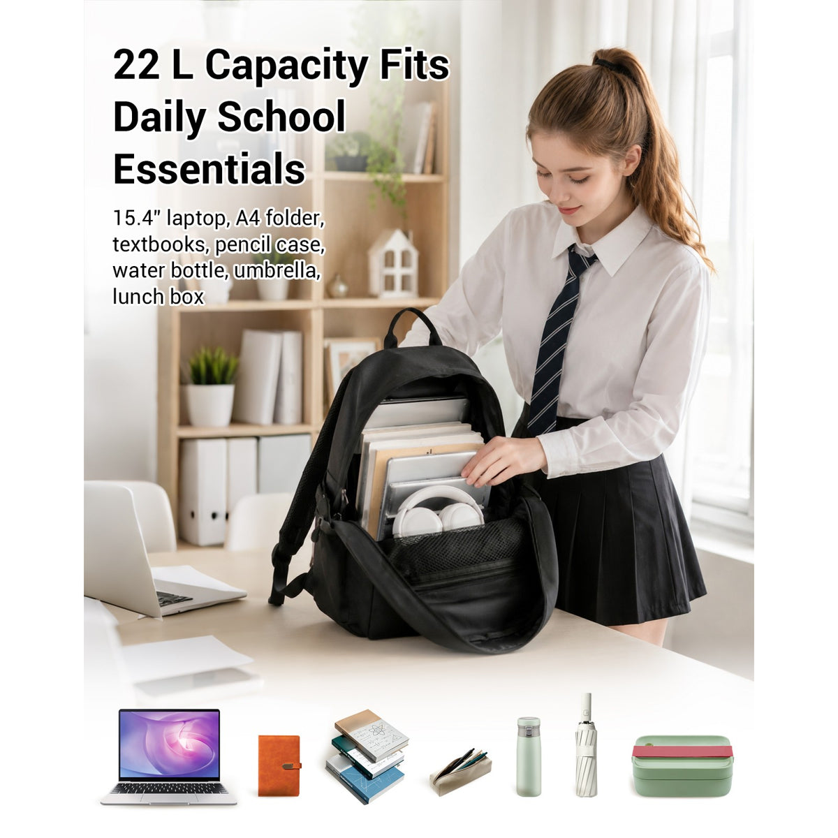 Kono Durable Polyester Everyday Backpack With Sleek Design