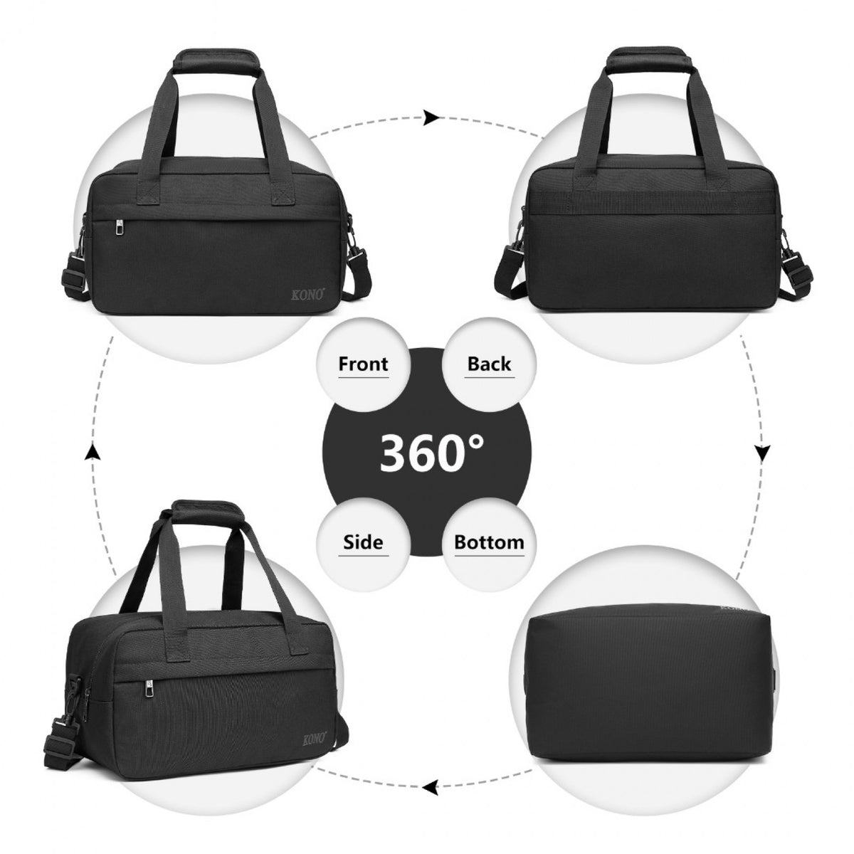 Kono Lightweight Multi Purpose Unisex Sports Travel Duffel Bag