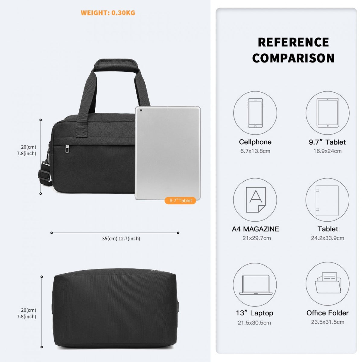 Kono Lightweight Multi Purpose Unisex Sports Travel Duffel Bag