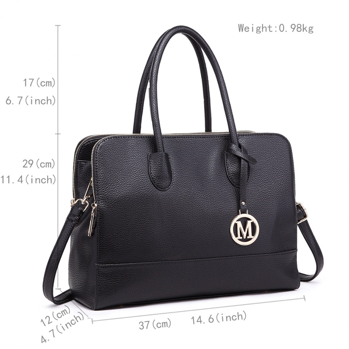Kono Miss Lulu Textured PU Leather Medium Size Classic Tote Bag Shoulder Bag