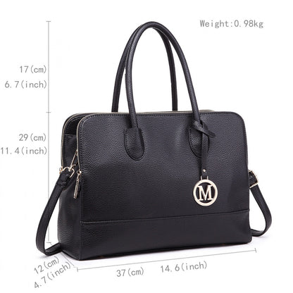 Kono Miss Lulu Textured PU Leather Medium Size Classic Tote Bag Shoulder Bag