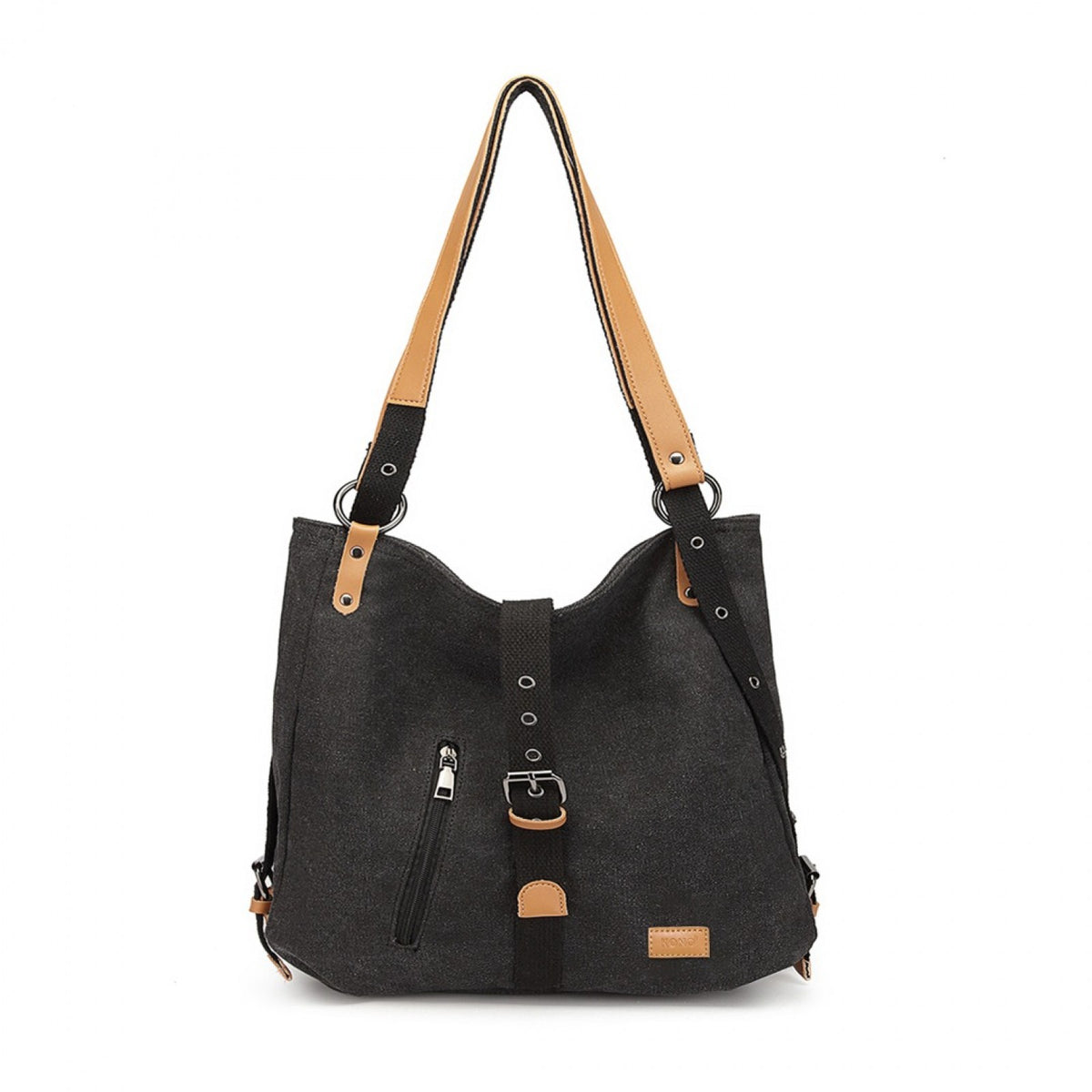 Kono Casual Canvas Dual-Use Bag Large Capacity Shoulder Bag and Backpack