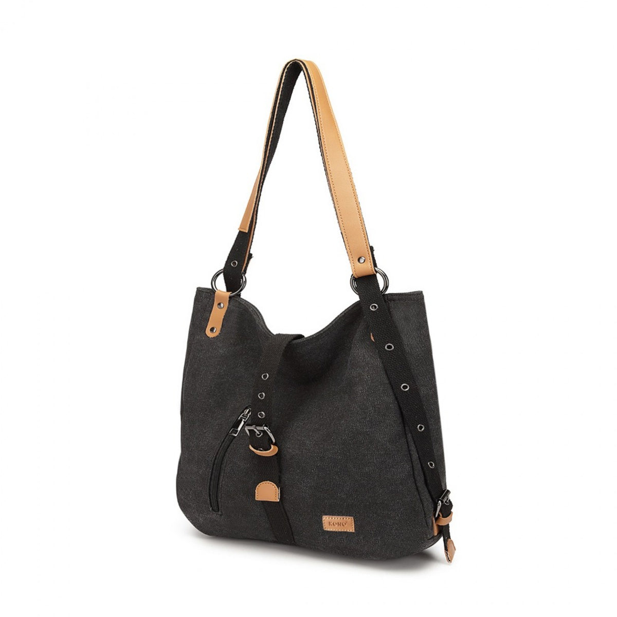 Kono Casual Canvas Dual-Use Bag Large Capacity Shoulder Bag and Backpack
