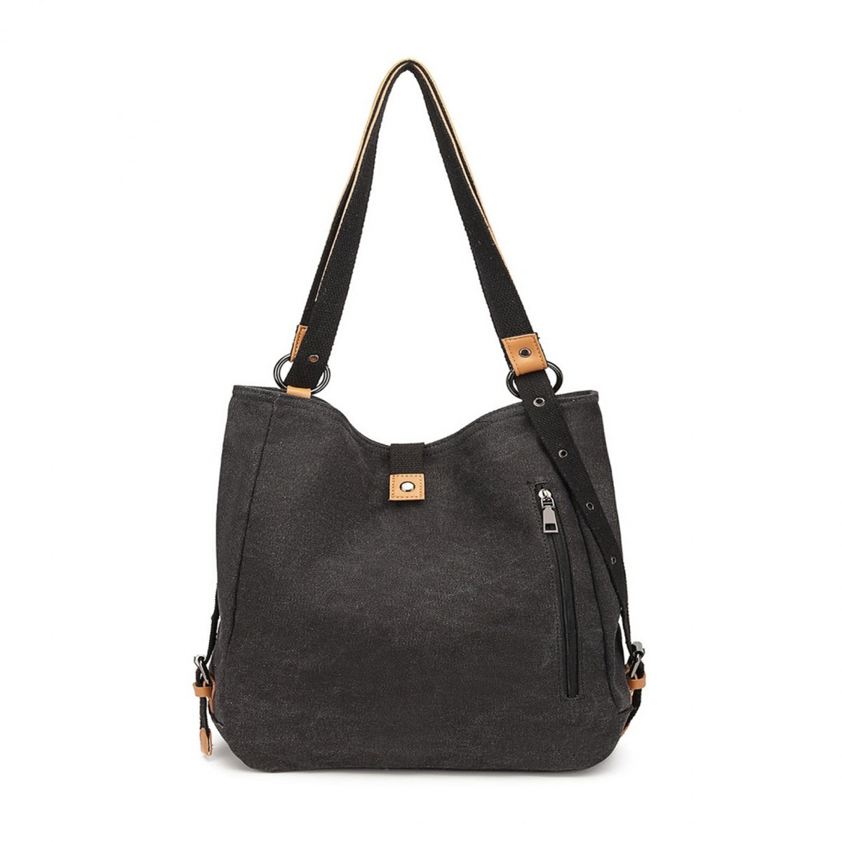 Kono Casual Canvas Dual-Use Bag Large Capacity Shoulder Bag and Backpack