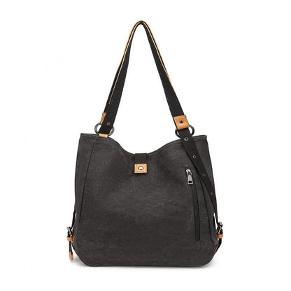 Kono Casual Canvas Dual-Use Bag Large Capacity Shoulder Bag and Backpack