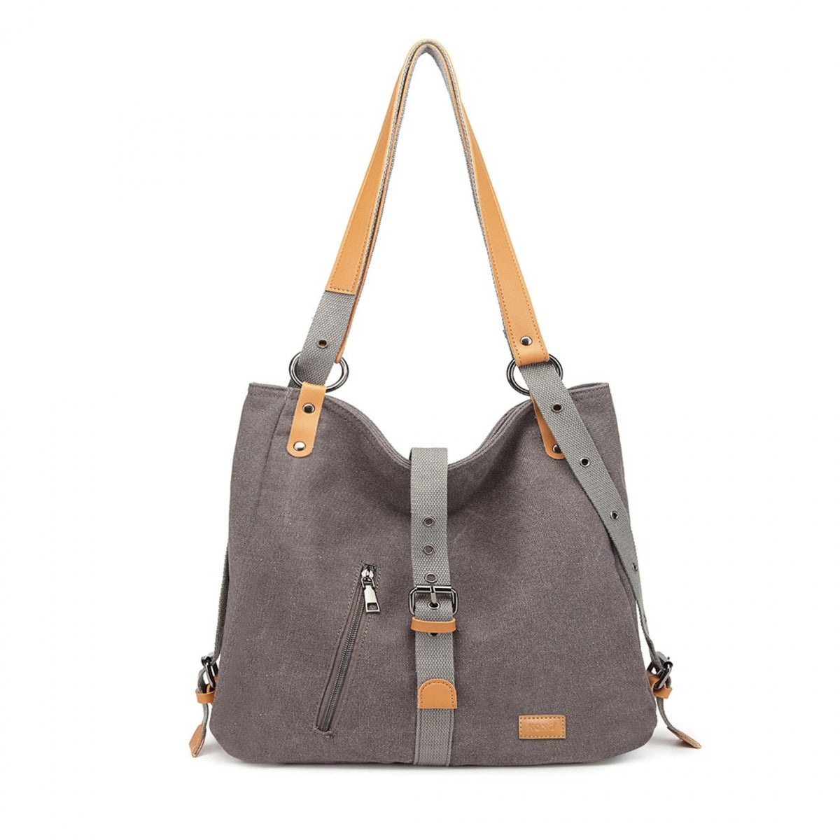 Kono Casual Canvas Dual-Use Bag Large Capacity Shoulder Bag and Backpack