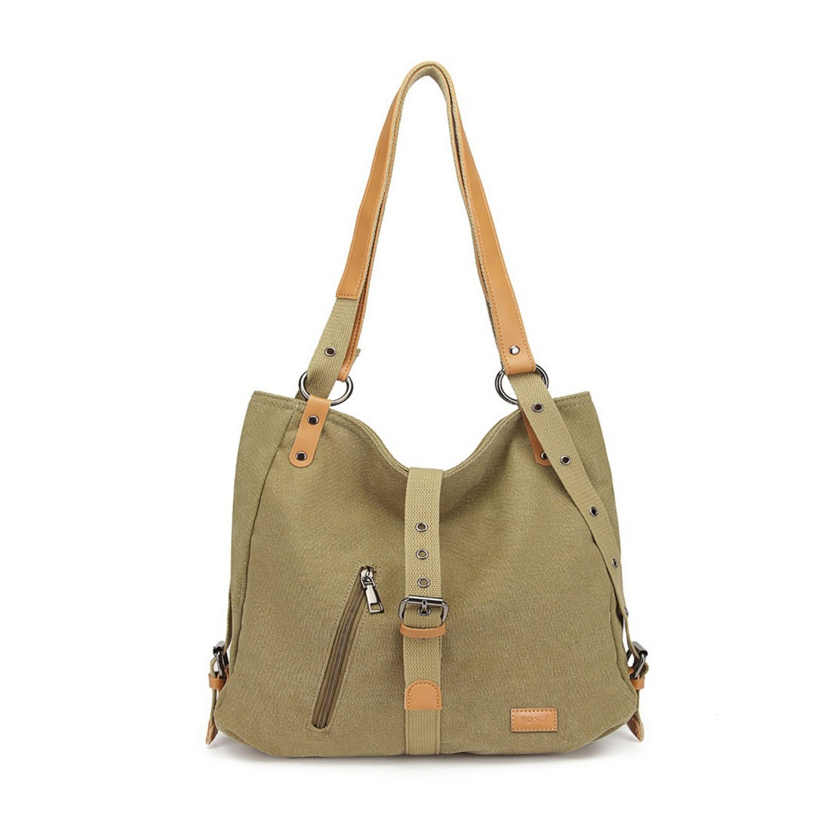 Kono Casual Canvas Dual-Use Bag Large Capacity Shoulder Bag and Backpack