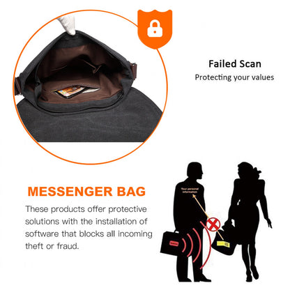 Kono RFID-Blocking Retro Style Canvas Cross Body Messenger Bag