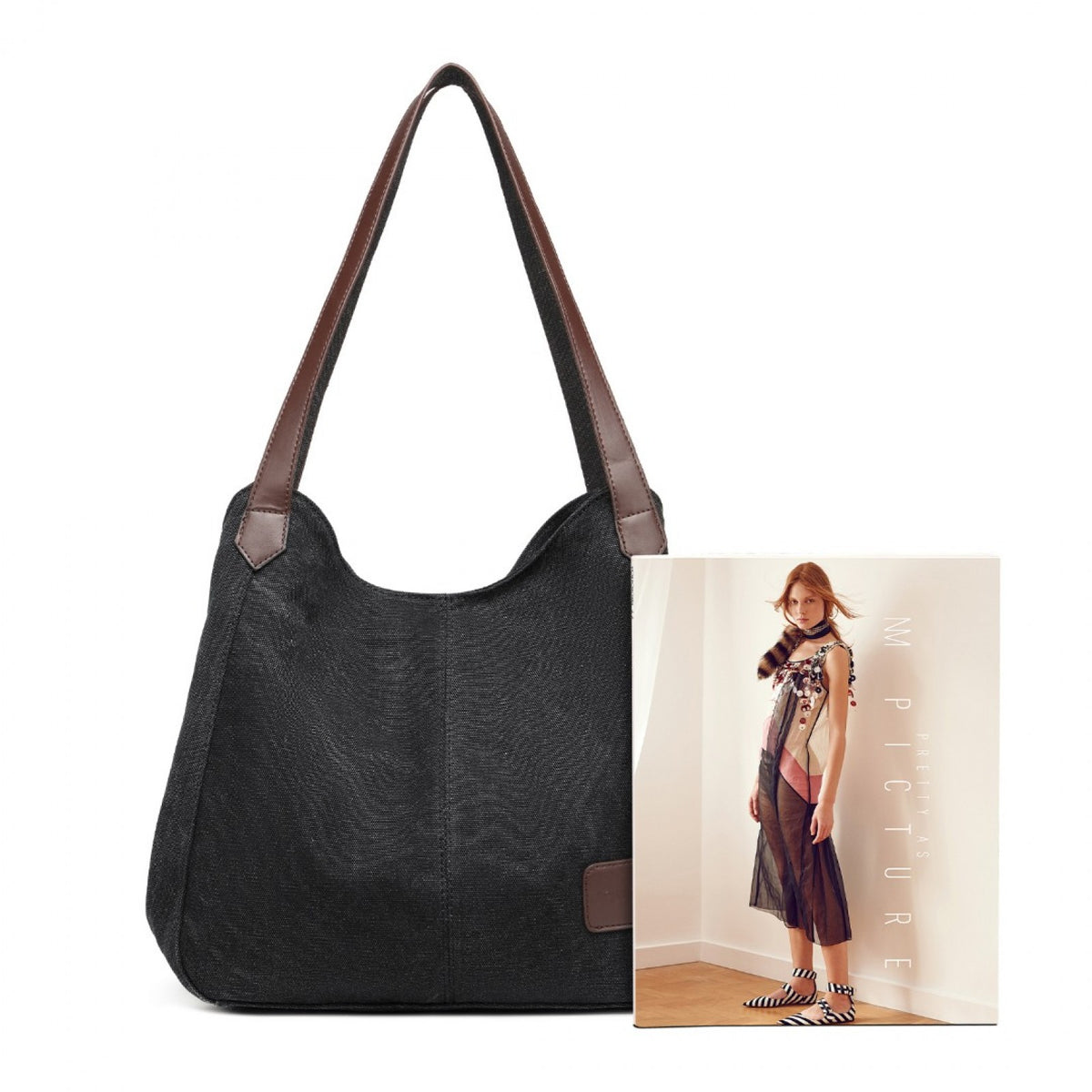 Kono Canvas Shoulder Tote Bag