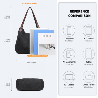 Kono Canvas Shoulder Tote Bag