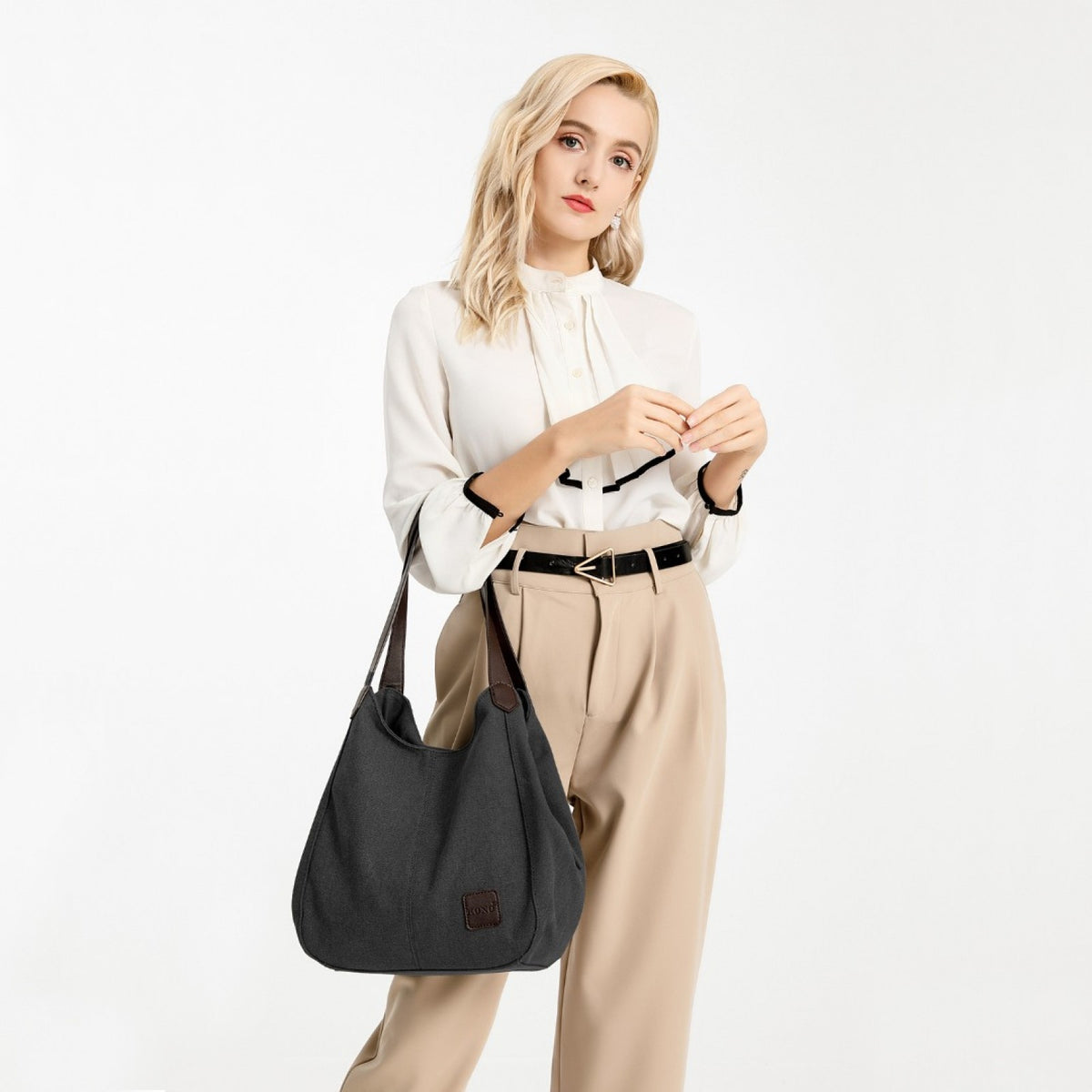 Kono Canvas Shoulder Tote Bag