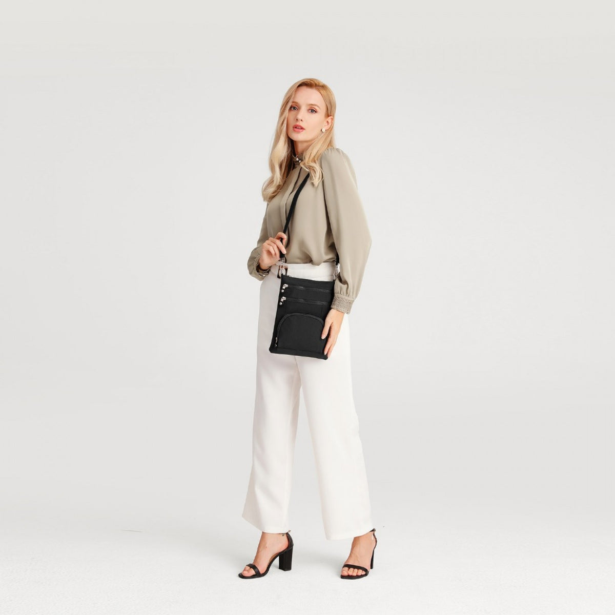 Kono Casual Multi Pocket RFID Blocking Cross body Bag