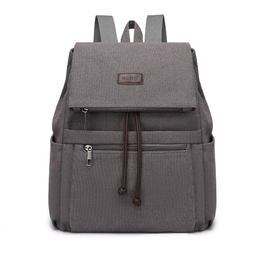 Kono Canvas Clamshell Drawstring School Backpack
