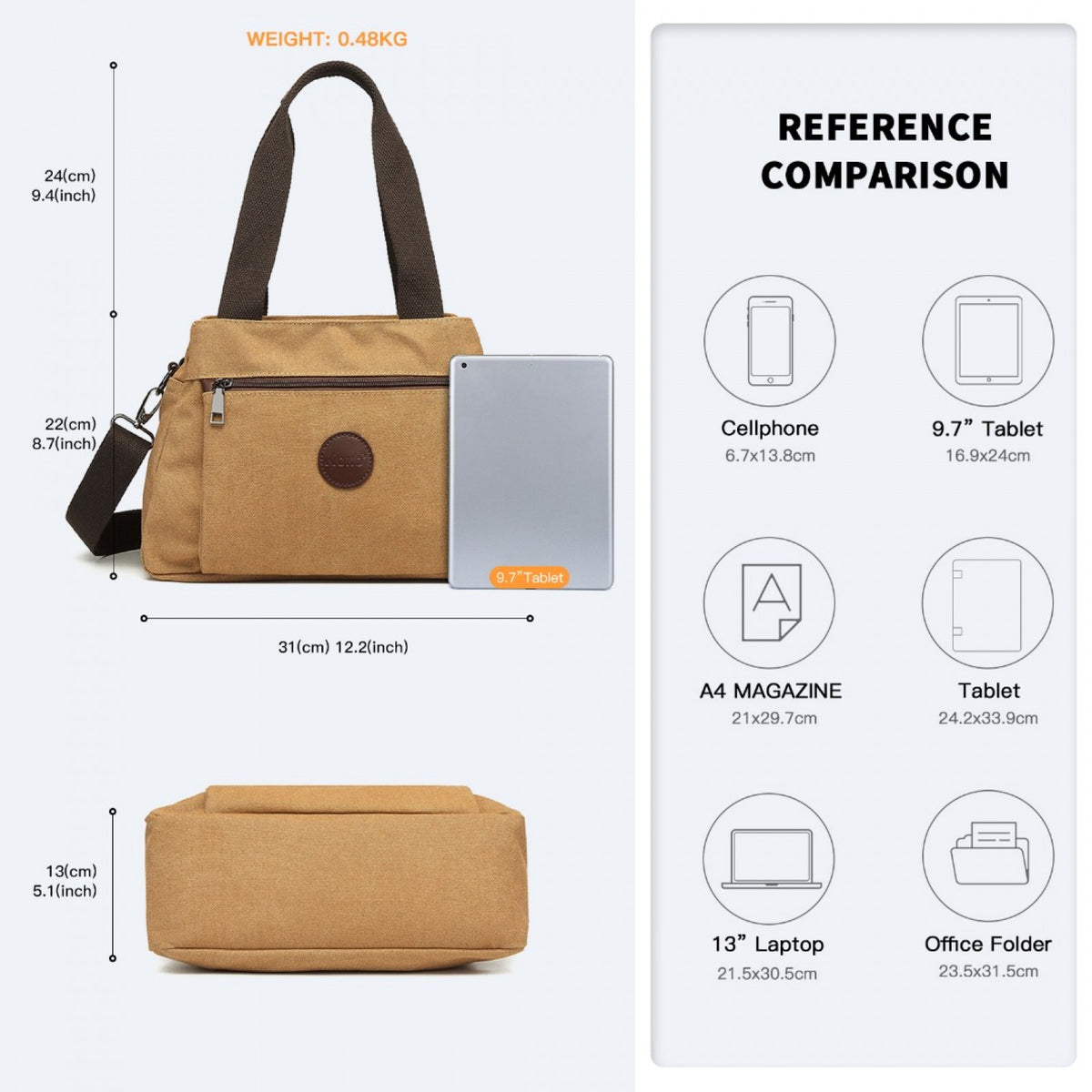 Kono Canvas Multi-Functional Cross Body Bag