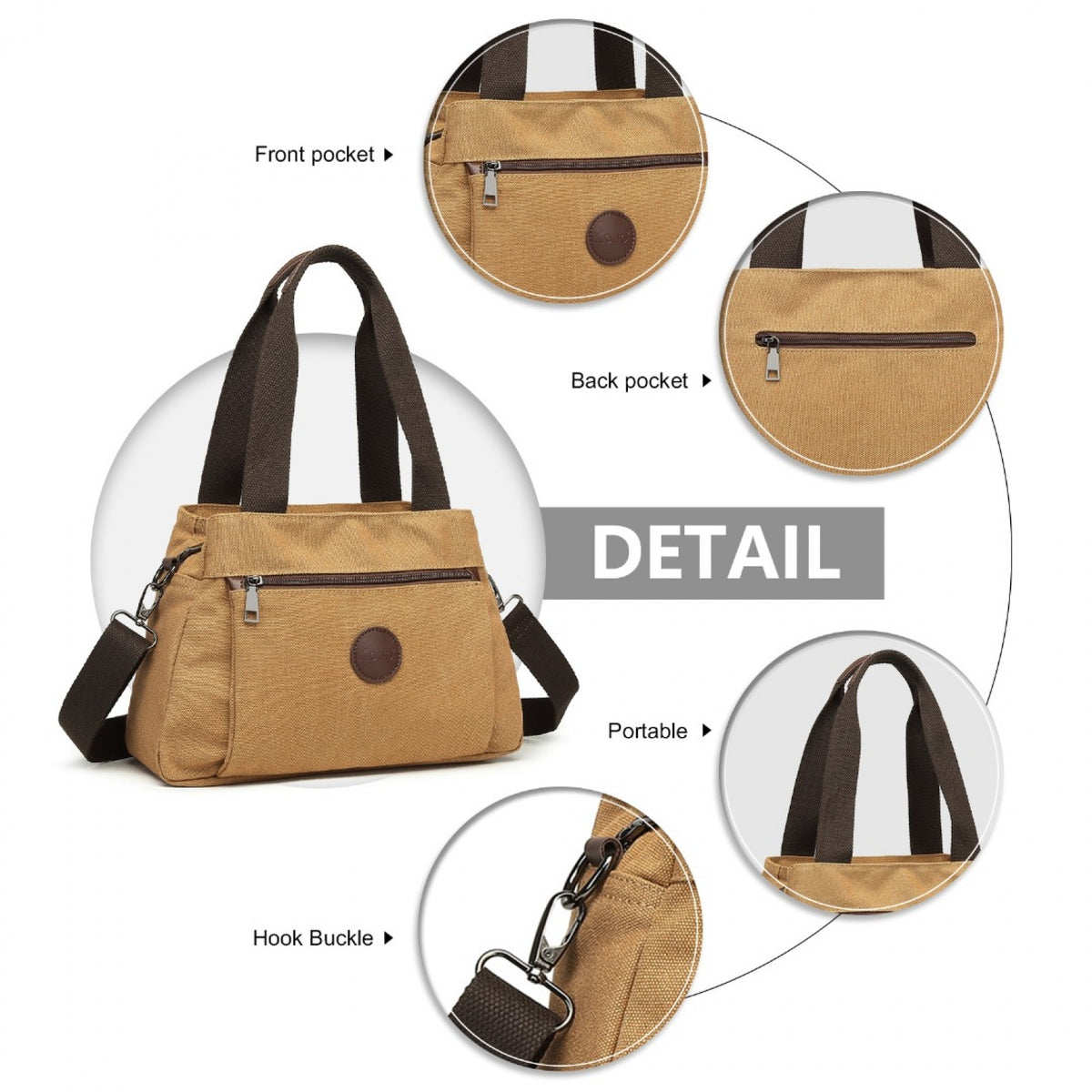 Kono Canvas Multi-Functional Cross Body Bag