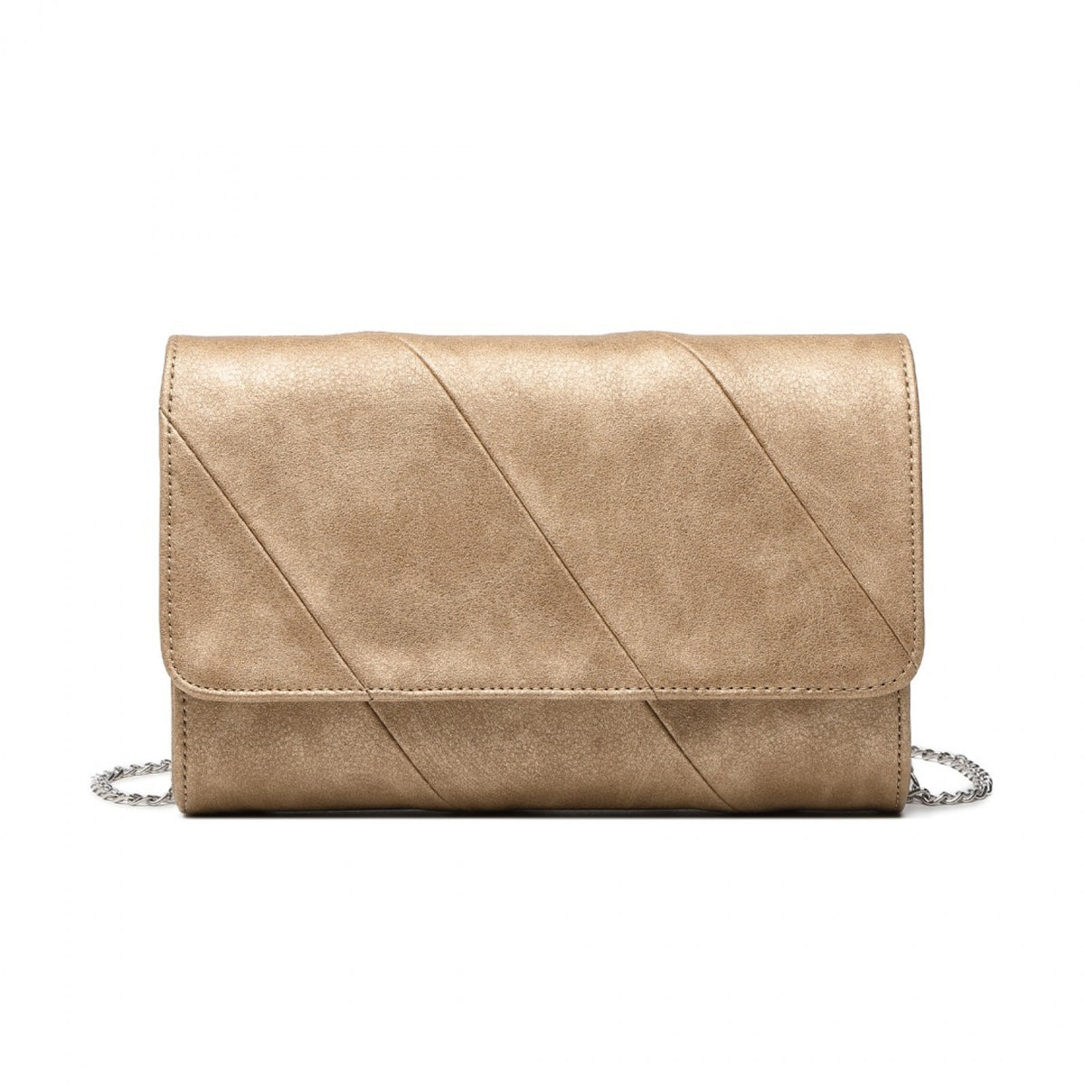 Miss Lulu Stylish Twill Clutch Leather Chain Evening Bag