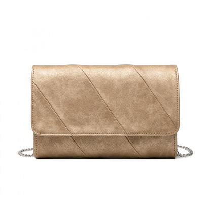 Miss Lulu Stylish Twill Clutch Leather Chain Evening Bag