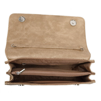 Miss Lulu Stylish Twill Clutch Leather Chain Evening Bag
