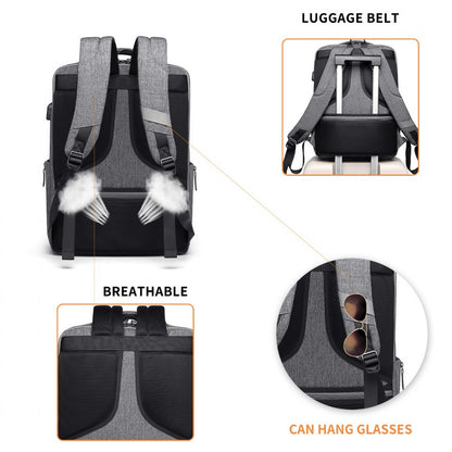 Kono Multi-Compartment Backpack with USB Port