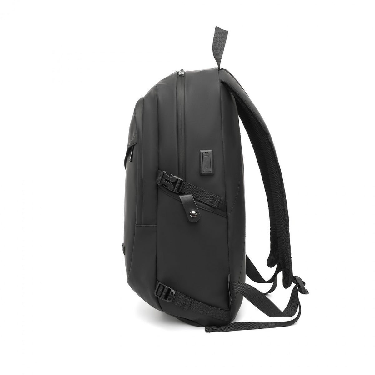 Kono PVC Coated Water-Resistant Tech Backpack With USB Charging Port