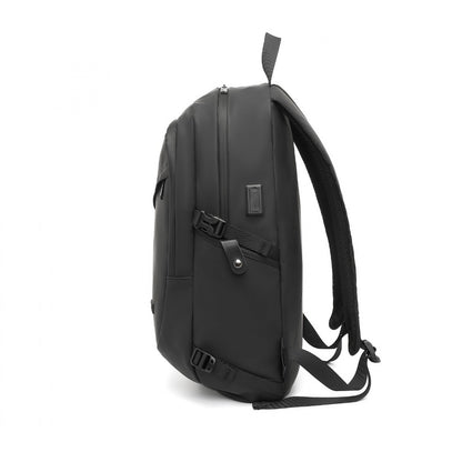 Kono PVC Coated Water-Resistant Tech Backpack With USB Charging Port
