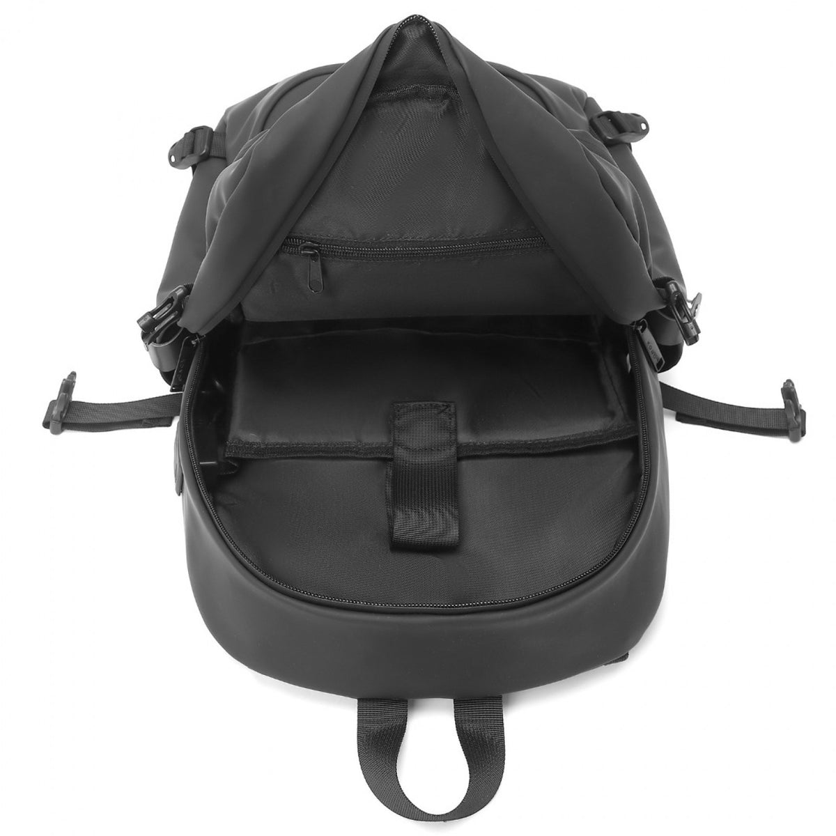 Kono PVC Coated Water-Resistant Tech Backpack With USB Charging Port
