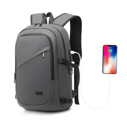 Kono PVC Coated Water-Resistant Tech Backpack With USB Charging Port