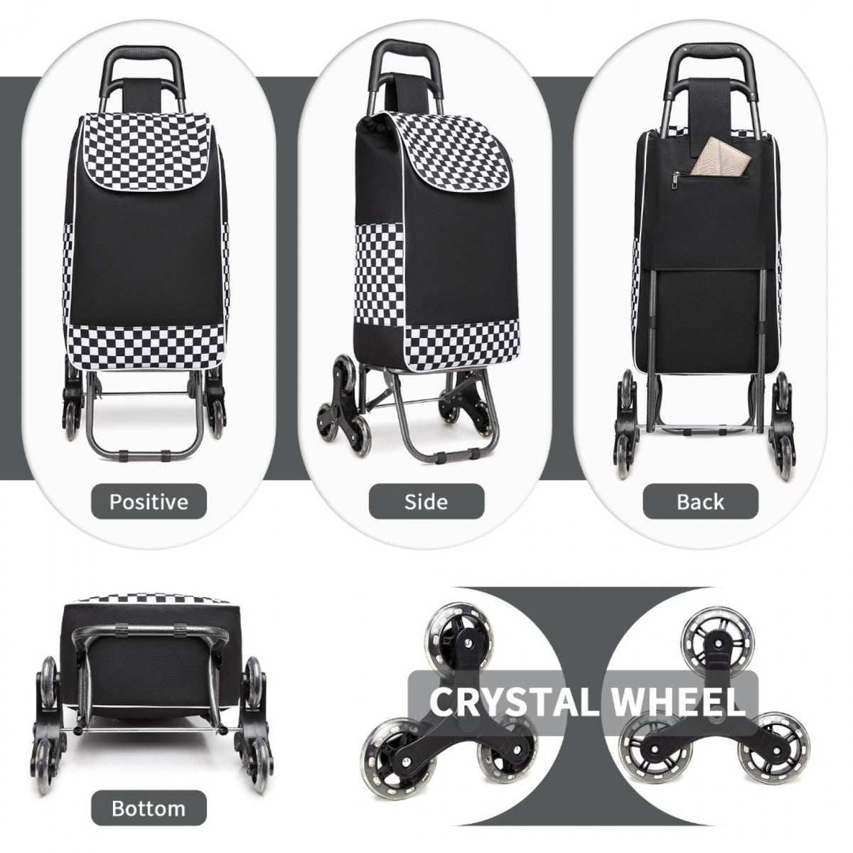Kono 6 Wheel Push Shopping Trolley