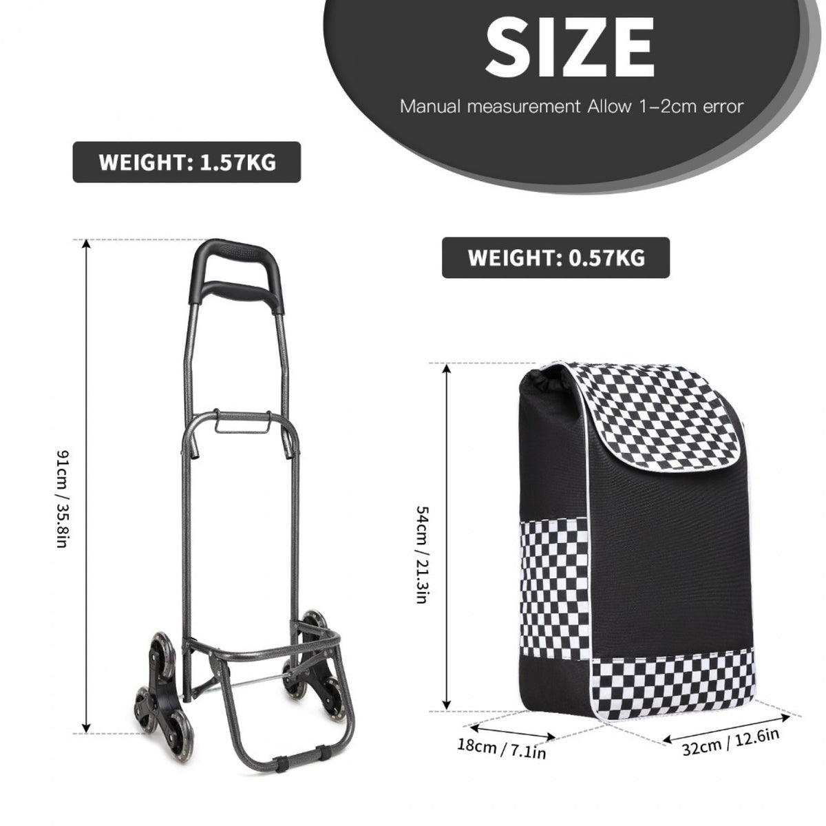 Kono 6 Wheel Push Shopping Trolley