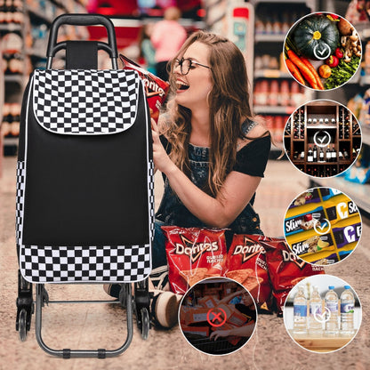 Kono 6 Wheel Push Shopping Trolley