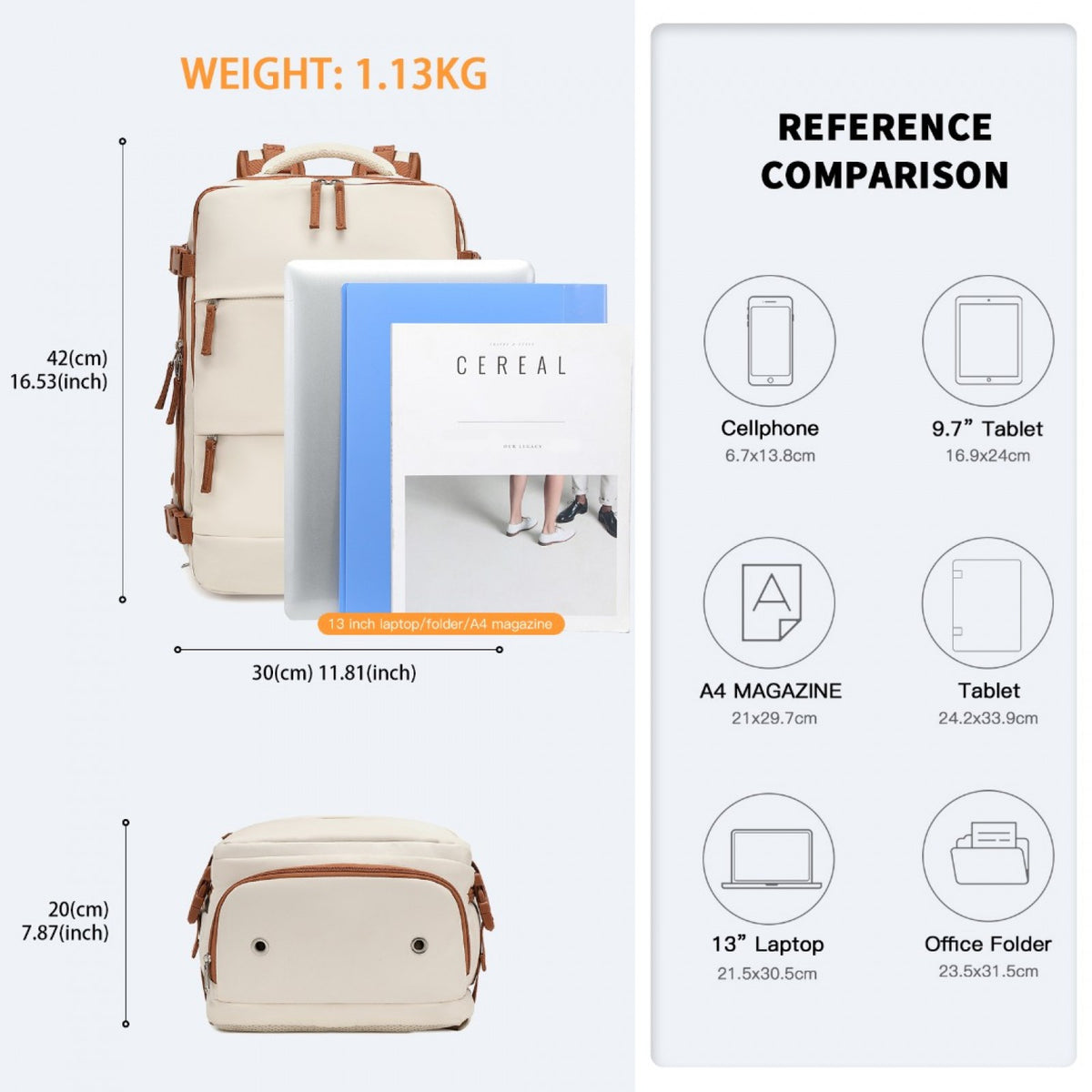 Kono Multi-Functional Breathable Travel Backpack With USB Charging Port And