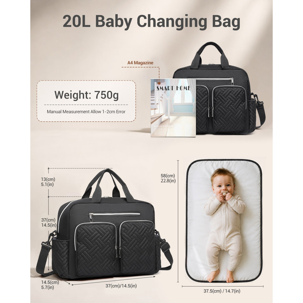 Kono Versatile Diaper Changing Tote Bag