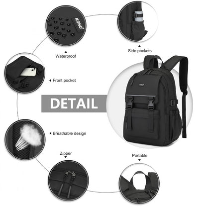 Kono PVC Coated Urban Water-Resistant Backpack