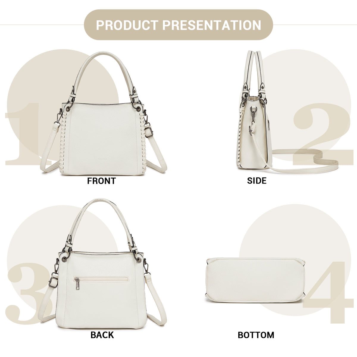 Miss Lulu Textured PU Leather Crossbody Handbag with Woven Accents for Women