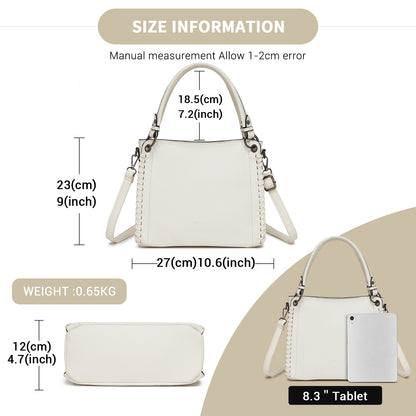 Miss Lulu Textured PU Leather Crossbody Handbag with Woven Accents for Women