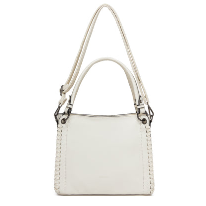 Miss Lulu Textured PU Leather Crossbody Handbag with Woven Accents for Women