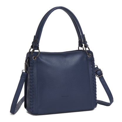 Miss Lulu Textured PU Leather Crossbody Handbag with Woven Accents for Women