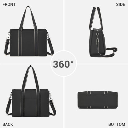 Miss Lulu Wearproof Large Capacity Tote Bag with 15.6” Laptop Sleeve