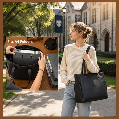 Miss Lulu Women’s Large Capacity PVC Tote Bag, 13‑inch Tablet Compartment