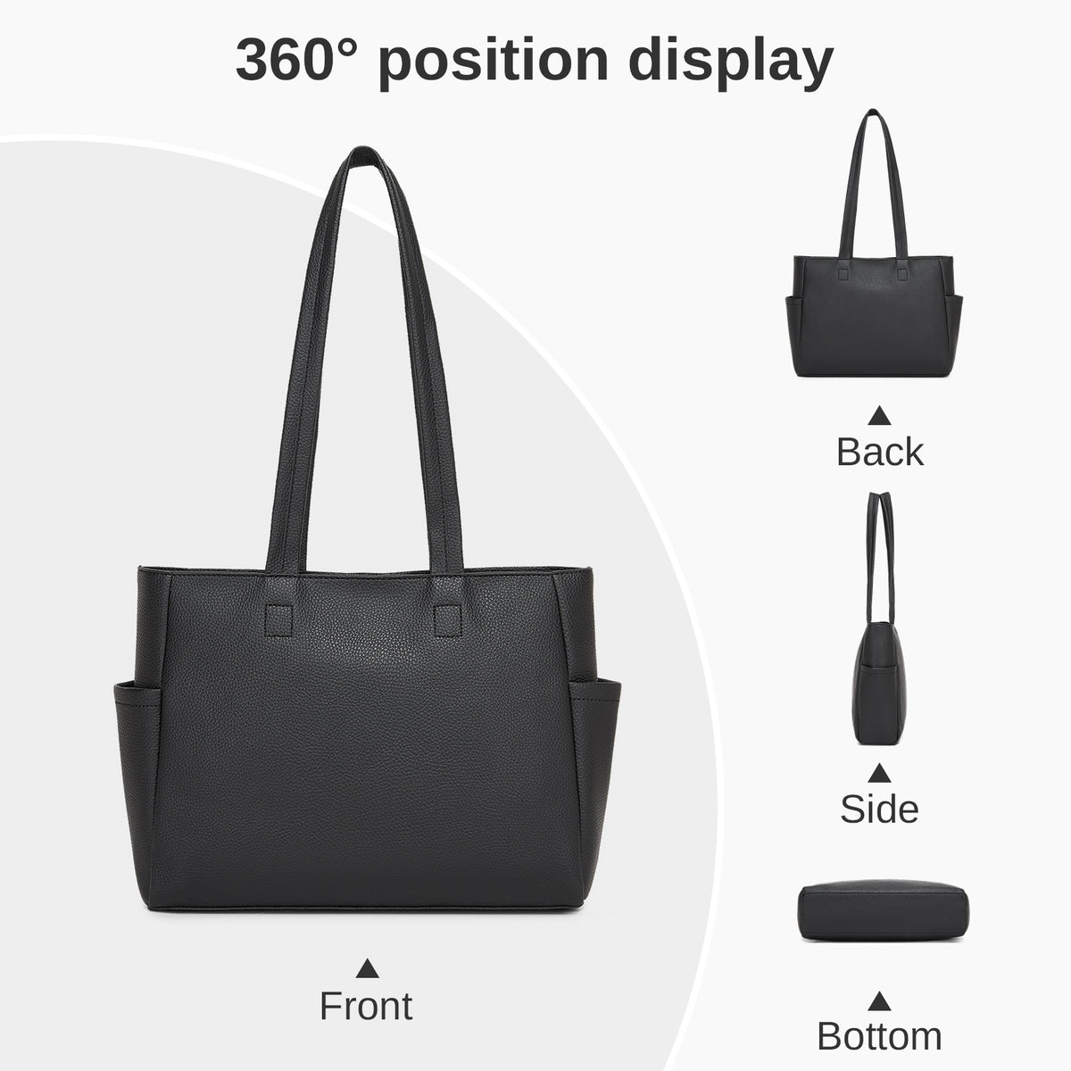 Miss Lulu Women’s Large Capacity PVC Tote Bag, 13‑inch Tablet Compartment
