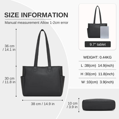 Miss Lulu Women’s Large Capacity PVC Tote Bag, 13‑inch Tablet Compartment
