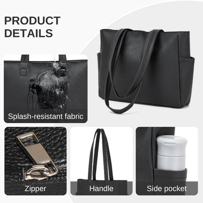 Miss Lulu Women’s Large Capacity PVC Tote Bag, 13‑inch Tablet Compartment