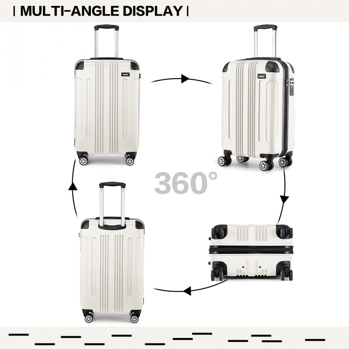 Kono ABS Lightweight Compact Hard Shell Suitcase Travel Luggage