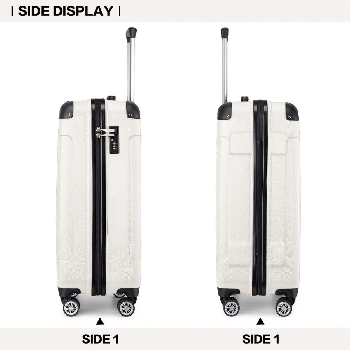 Kono ABS Lightweight Compact Hard Shell Suitcase Travel Luggage